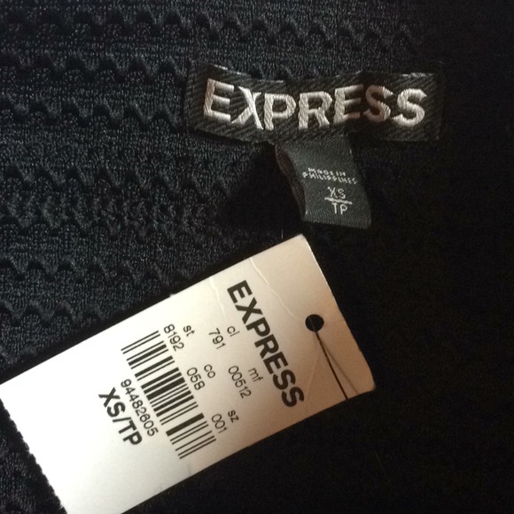 Express Strapless Stretchy Black Textured Dress XS - Picture 9 of 12